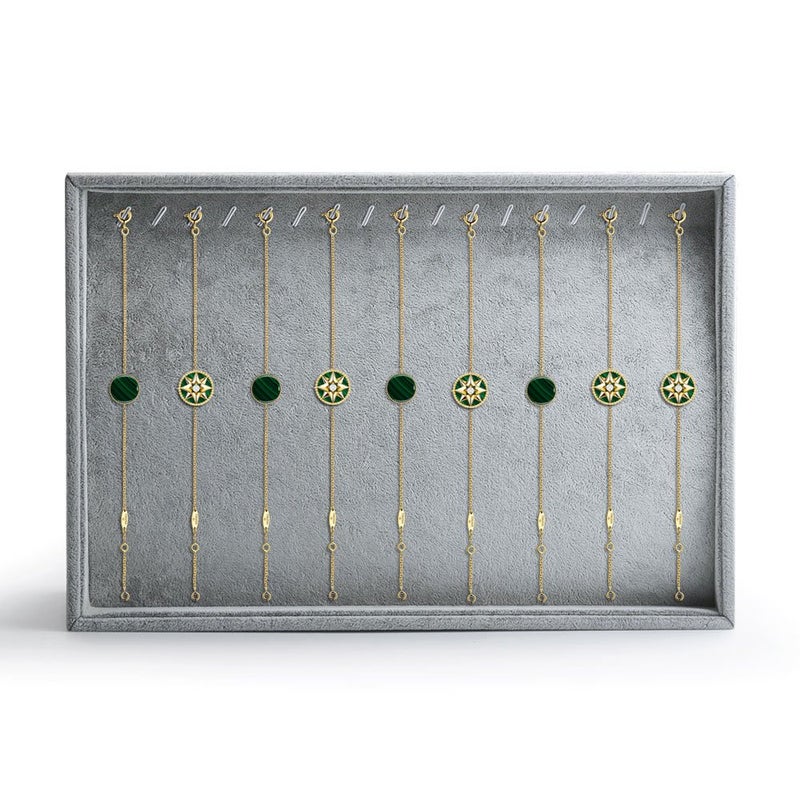 Oirlv Velvet Stackable Jewelry Display Trays Showcase Jewelry Organizer Storage Trays(necklace display) - Image 1
